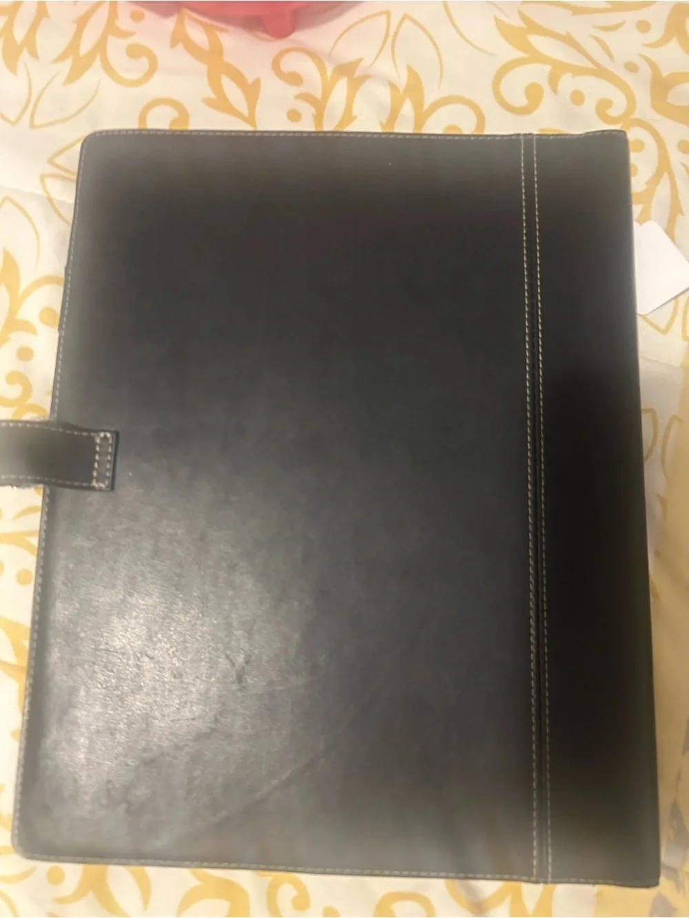 At-a-Glance Black Leather Portfolio Folio with Buckle Closure